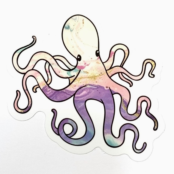 Geometric Octopus Sticker - Picture 2 of 8